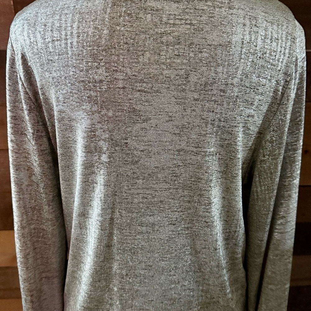 Anthropologie Silver Wrap Blouse - Picture 4 of 8